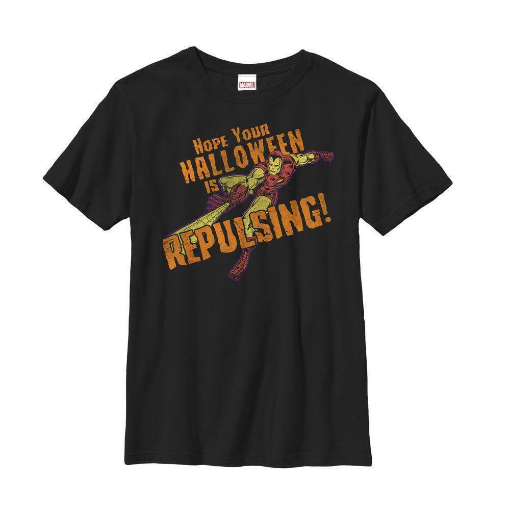 Boys Marvel Halloween Iron Man Joke Tshirt